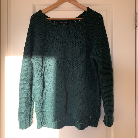 EMERALD GREEN KNIT SWEATER - Picture 1 of 2